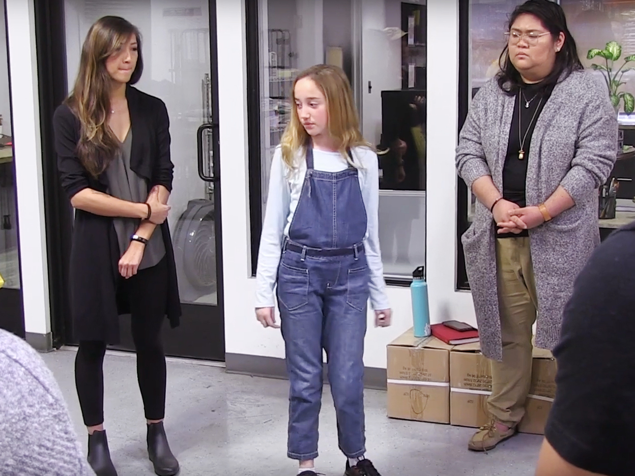 caption: A public service announcement released by anti-gun violence group, March For Our Lives, features adults learning what to do should an active shooting incident take place at their job.