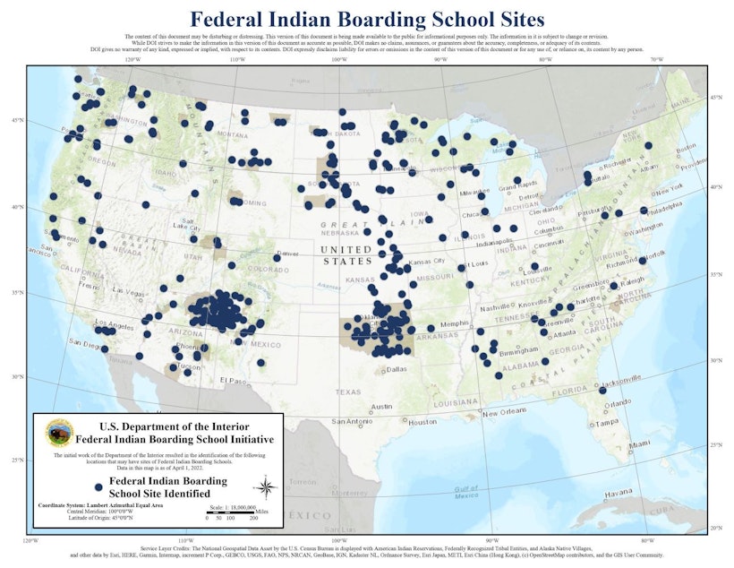 Federal Indian Boarding School Maps   Lower 48