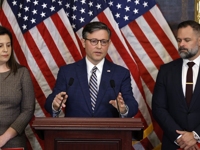 caption: Speaker Mike Johnson is facing a deadline to avoid a possible government shutdown on November 17. With splits inside his own party he can't afford to lose many votes if he pursues a partisan stopgap proposal.