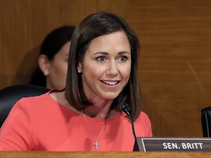caption: An anti-trafficking advocate accused Sen. Katie Britt, R-Ala, of distorting her story in the GOP response to President Biden's State of the Union address.