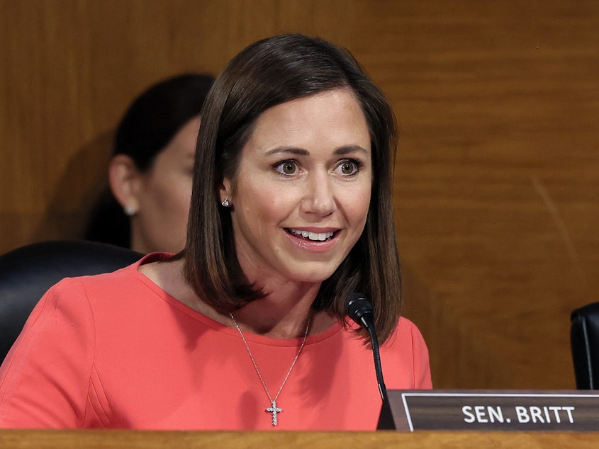 caption: An anti-trafficking advocate accused Sen. Katie Britt, R-Ala, of distorting her story in the GOP response to President Biden's State of the Union address.