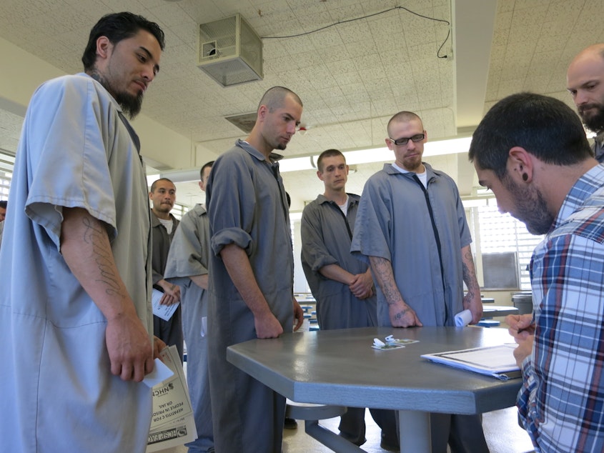 caption: Inmates at the Washington Corrections Center in Shelton , Washington.