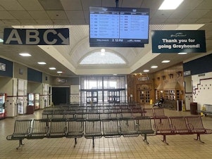caption: The Greyhound bus station in Richmond, Va., sits on prime real estate. Developers now plan to raze it and build apartment towers and retail space. It's one of many bus stations being shut down.