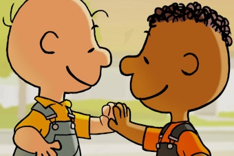 caption: An Apple TV+ animated special shows how Franklin, the first Black <em>Peanuts</em> character, meets Charlie Brown and friends in <em>Snoopy Presents:</em> <em>Welcome Home, Franklin.</em>
