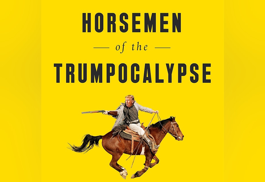 caption: John Nichols' new book "Horsemen of the Trumpocalypse"