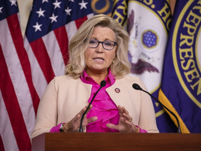 caption: Wyoming Rep. Liz Cheney is one of 10 House Republicans who voted to impeach President Trump.