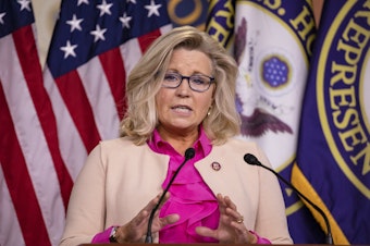 caption: Wyoming Rep. Liz Cheney is one of 10 House Republicans who voted to impeach President Trump.