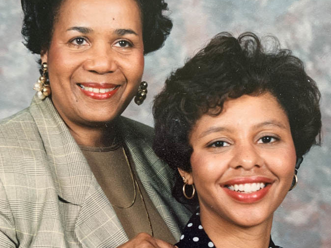 caption: Lisa Bouler Daniels (right) and her adoptive mother, Ethel Marie Allen Bouler.