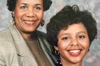 caption: Lisa Bouler Daniels (right) and her adoptive mother, Ethel Marie Allen Bouler.
