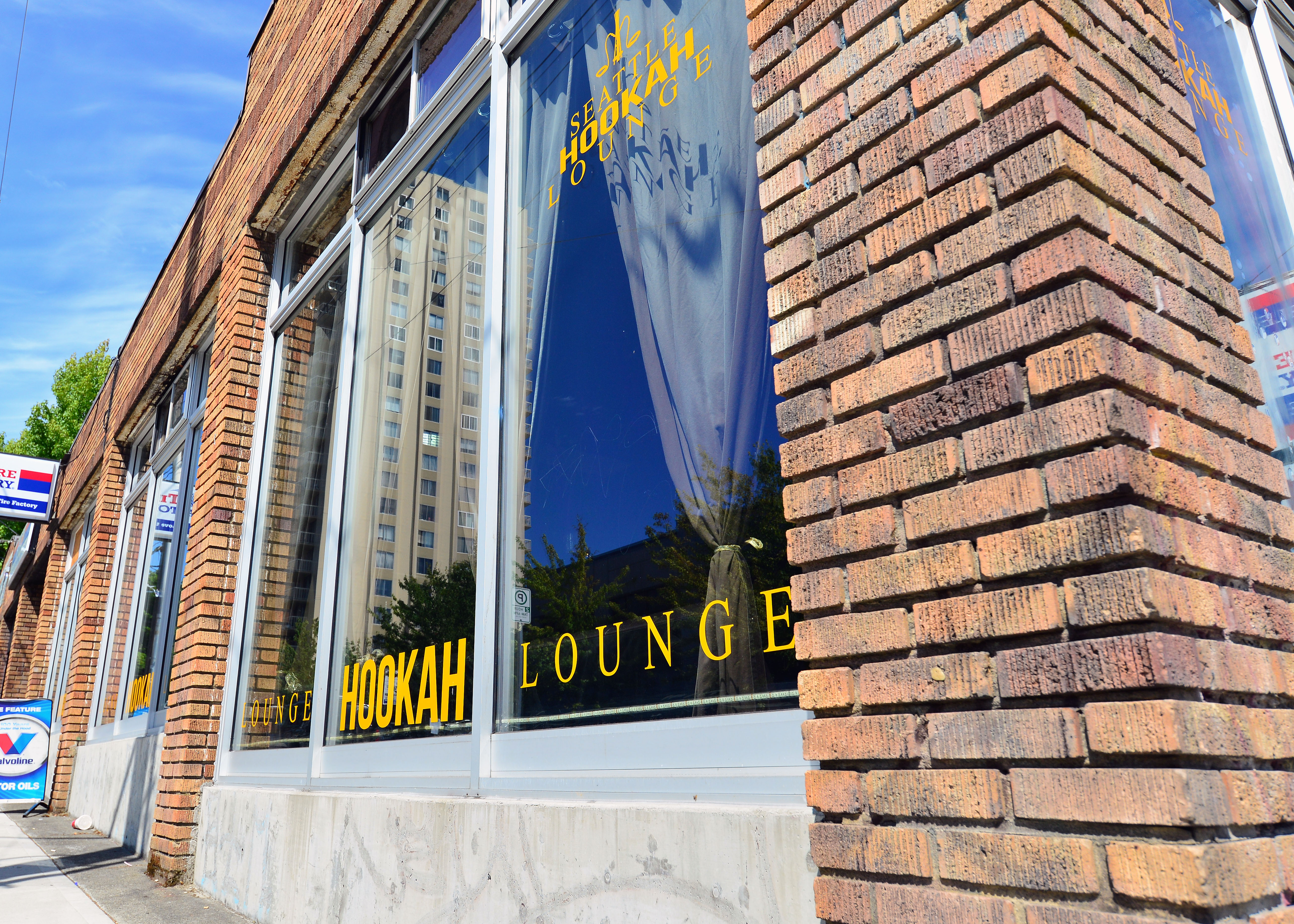 caption: Operators of some hookah lounges in Seattle say the city's crackdown unfairly targets them. This hookah lounge is on Roosevelt Way Northeast in the University District.