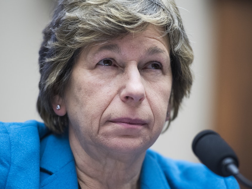 caption: Randi Weingarten, of the American Federation of Teachers, says the message of her organization's lawsuit is clear: "Protect the students of the United States of America — not the for-profit [schools] that are making a buck off of them."