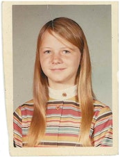 caption: A scanned photo of Elaine when she was 10 years old.
