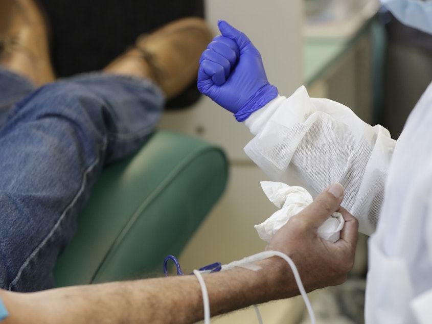 caption: Gay and bisexual men in England, Scotland, and Wales can now donate blood, plasma and platelets under certain circumstances without having to wait three months, the National Health Service announced this week.
