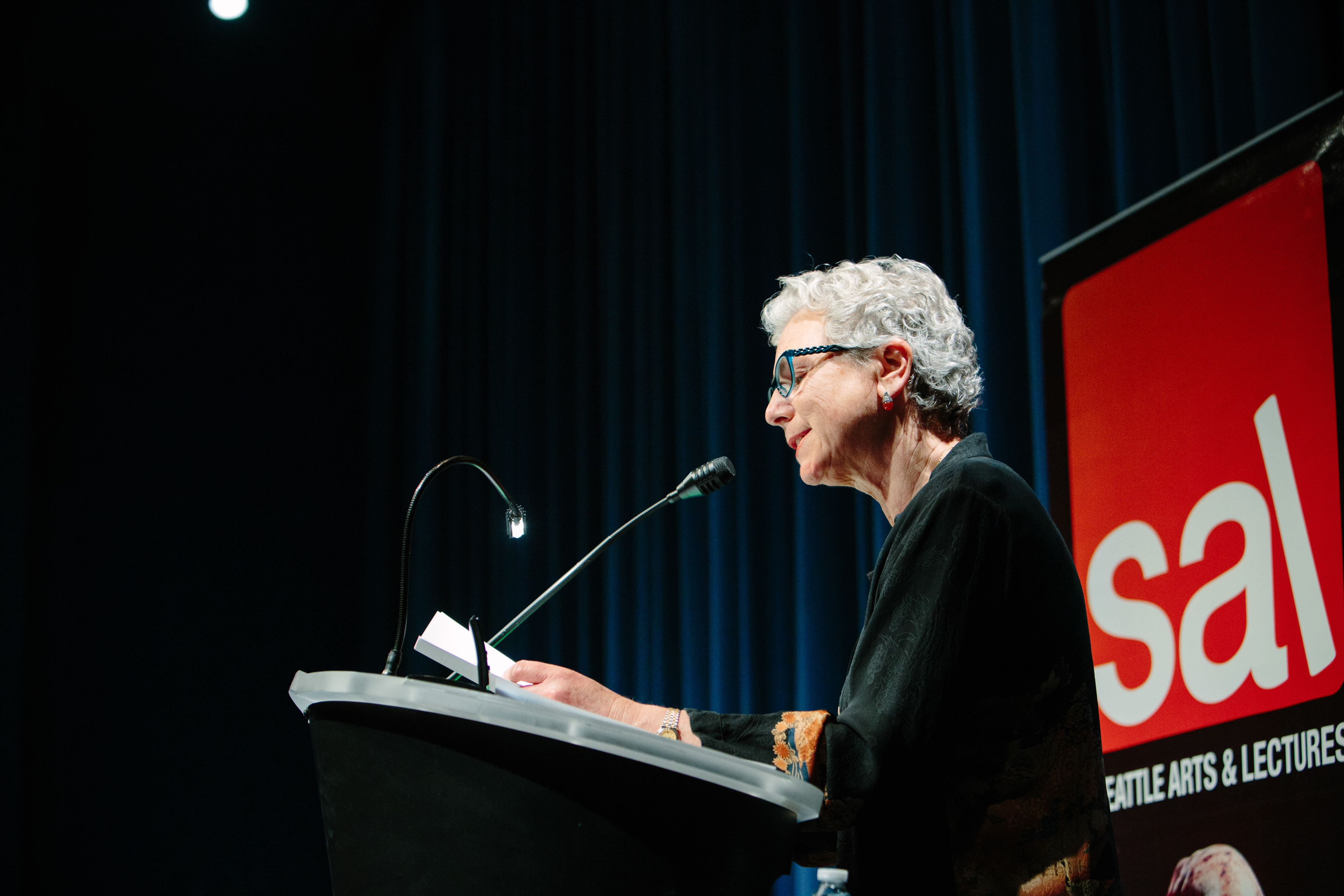caption: Poet Ellen Bass at McCaw Hall