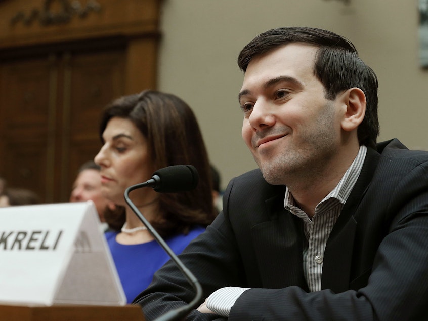 caption: Martin Shkreli, former CEO of Turing Pharmaceuticals, appeared before the House Oversight Committee during a contentious hearing on drug pricing on Feb. 4, 2016.