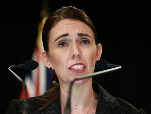 caption: Prime Minister Jacinda Ardern announced Thursday that the New Zealand government will ban military style semi-automatic weapons in response to the mosque attacks last week that killed 50 people.