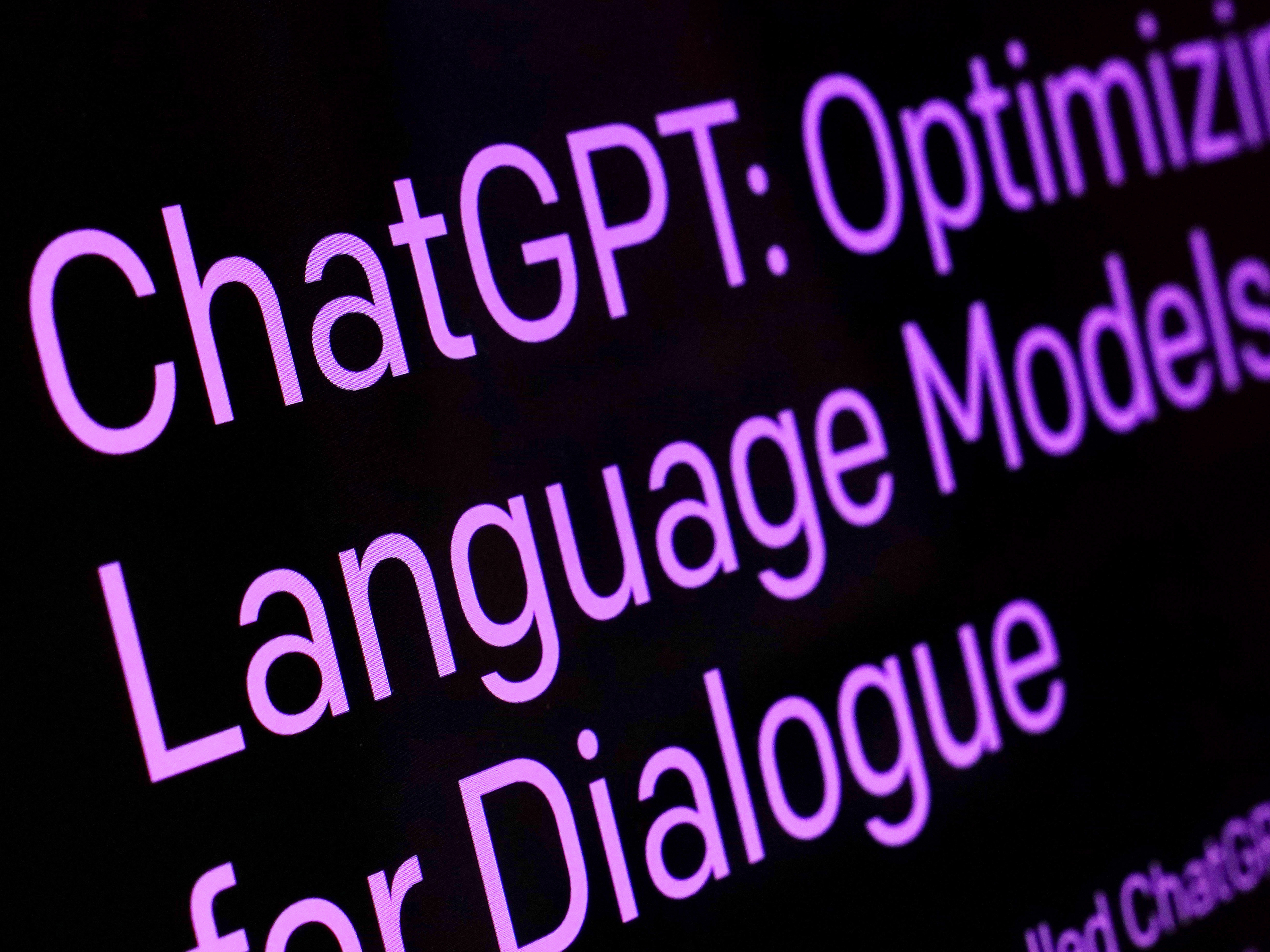caption: Text from the ChatGPT page of the OpenAI website is shown in this photo, in New York, Feb. 2, 2023.