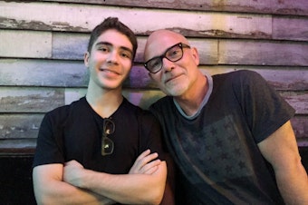 caption: RadioActive producer Jad Vianu with his father Alec Vianu
