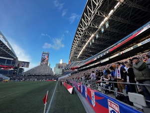 caption: More than 21,000 fans attended Sunday's fixture against the Kansas City Current. Kansas City ultimately prevailed, defeating the OL Reign 2-0.