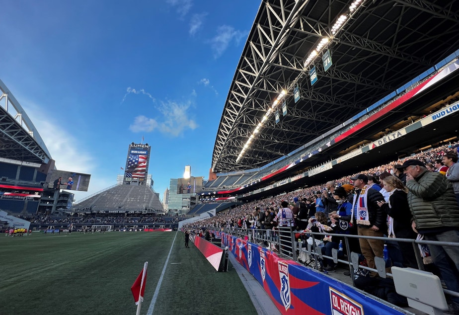 caption: More than 21,000 fans attended Sunday's fixture against the Kansas City Current. Kansas City ultimately prevailed, defeating the OL Reign 2-0.