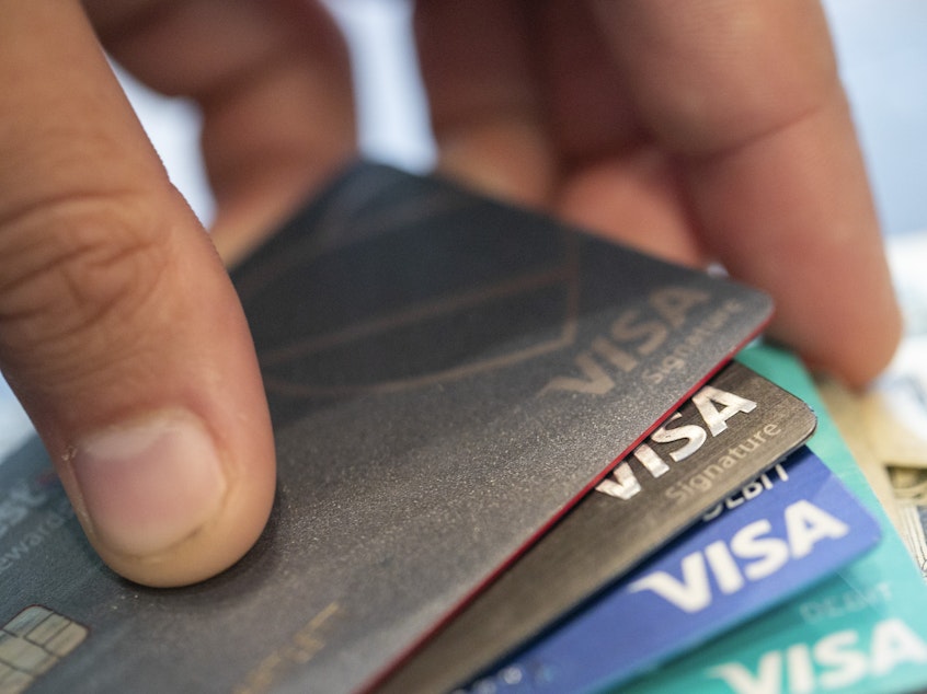 caption: Visa is joining Mastercard and American Express in plans to separately categorize sales at gun shops, a change that gun control advocates consider a win.