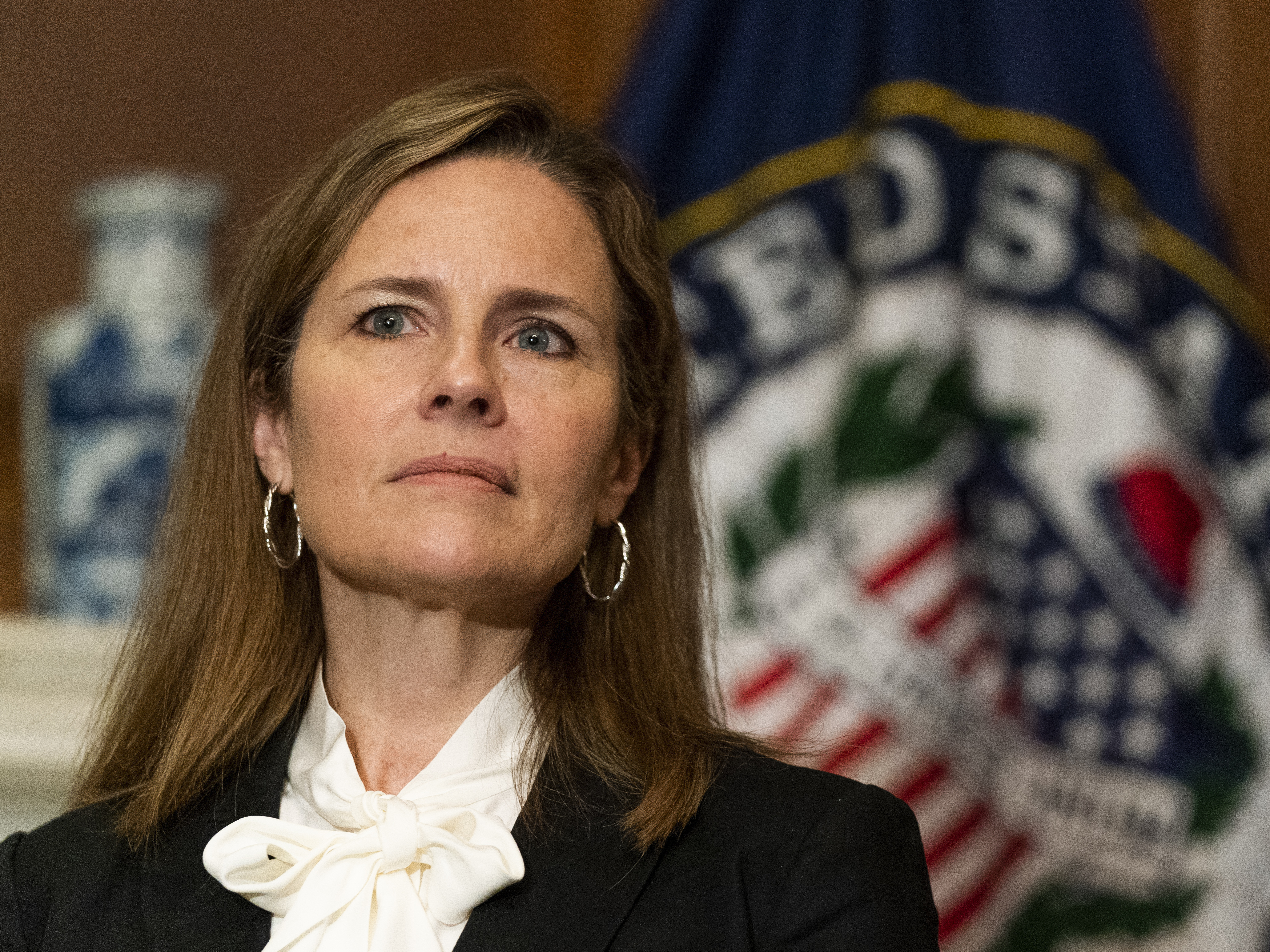 caption: Judge Amy Coney Barrett, President Trump's nominee for the Supreme Court.
