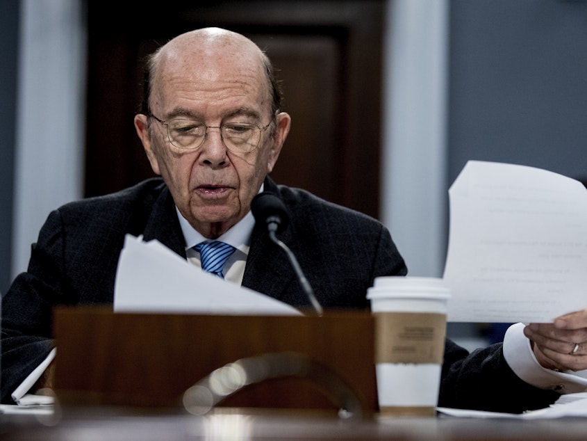 caption: A newly released Census Bureau email written during former President Donald Trump's administration — when Wilbur Ross, shown at a 2020 congressional hearing in Washington, D.C., served as the commerce secretary overseeing the census — details how officials interfered with the national head count.