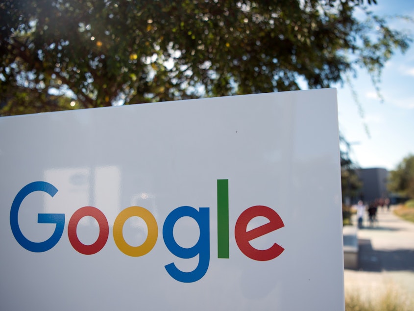 caption: A Google sign and logo at the Googleplex in Menlo Park, Calif. This week, Google project manager spoke to Reuters about a problem discovered in the firm's email service.