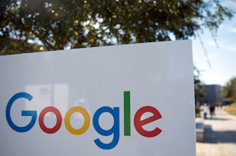 caption: A Google sign and logo at the Googleplex in Menlo Park, Calif. This week, Google project manager spoke to Reuters about a problem discovered in the firm's email service.