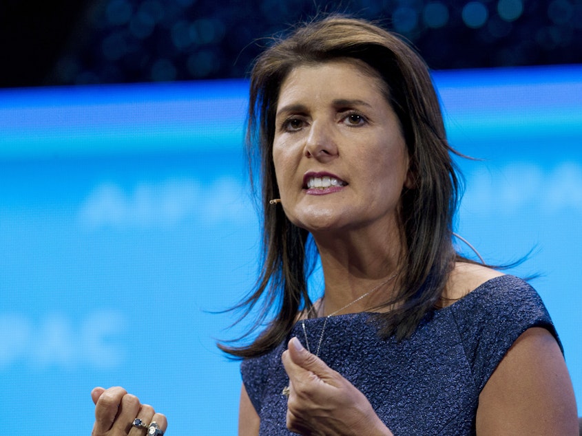 caption: Nikki Haley resigned from the board of Boeing over the aerospace giant's bid to receive funds as part of a coronavirus bailout.