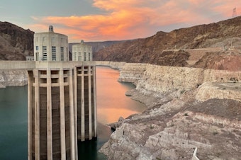 caption: Lake Mead, the largest reservoir in the nation, has shrunk so low there's concern the Hoover Dam will soon be unable to generate hydropower.