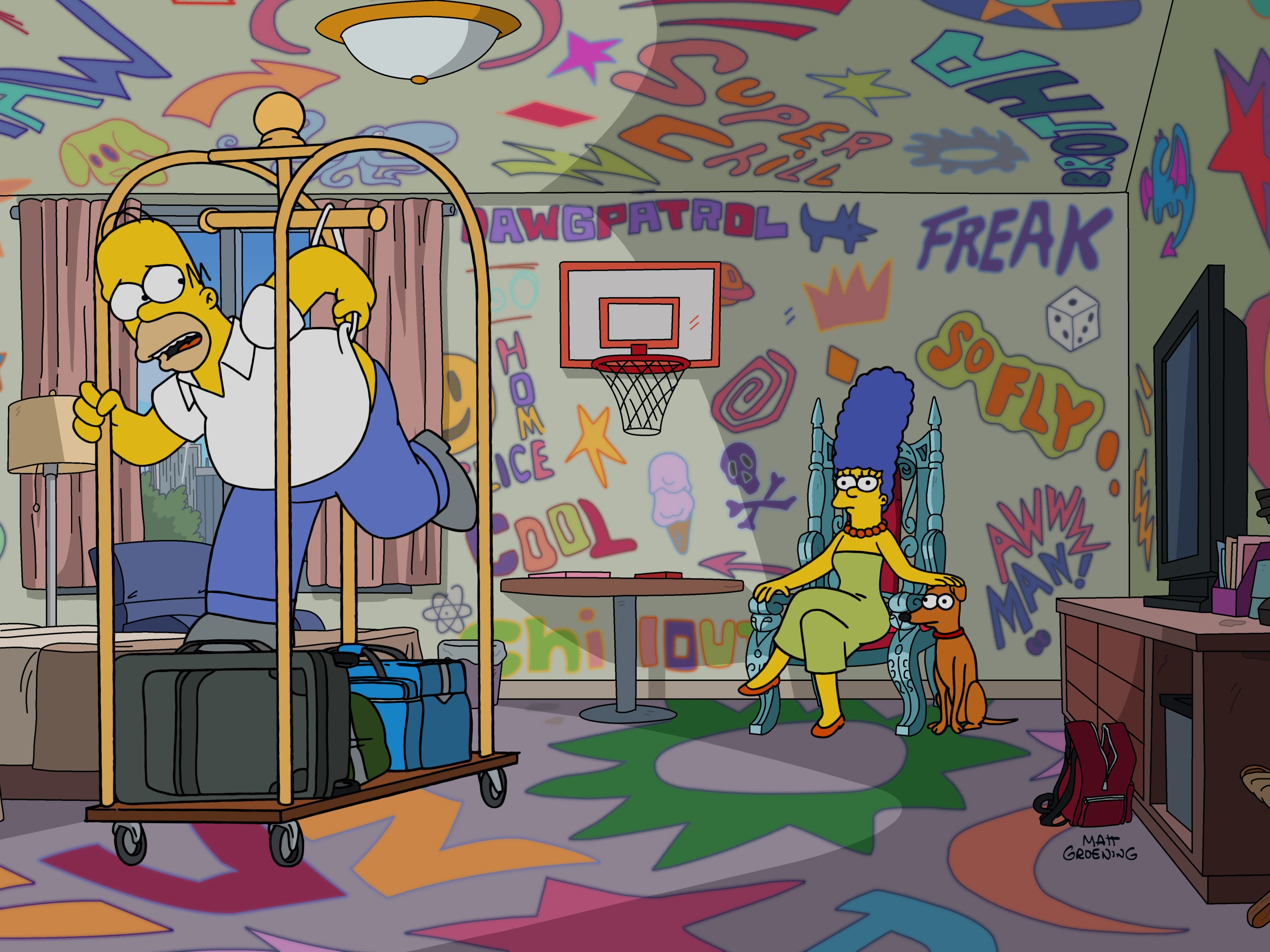 caption: A still from the 800th episode of <em>The Simpsons</em>, airing Sunday, Feb. 15, 2026 on Fox. The episode is largely set in Philadelphia, but Portland, Ore., is part of the show's deep DNA.