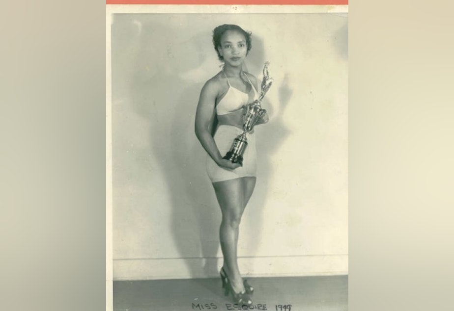 caption: Jessie Grimes McQuarter in 1949. She won the Royal Esquire Club pageant two years in a row. Now 84, McQuarter lives in Covington.