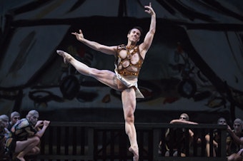 caption: PNB Principal Dancer Benjamin Griffiths in George Balanchine's "Prodigal Son"