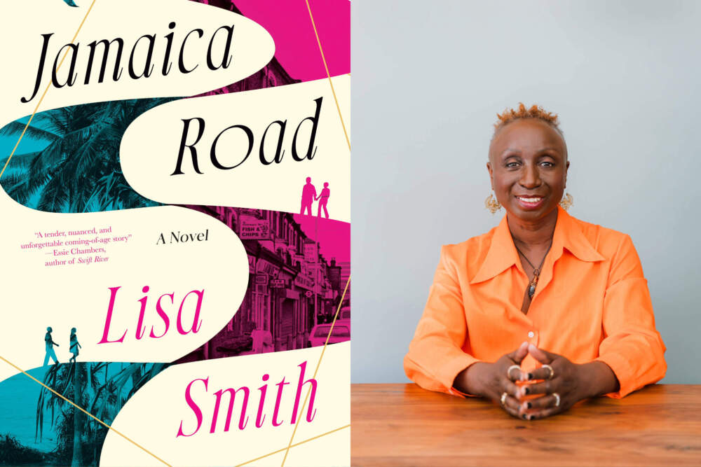 caption: The cover of "Jamaica Road" beside author Lisa Smith. (Courtesy of Alfred A. Knopf)