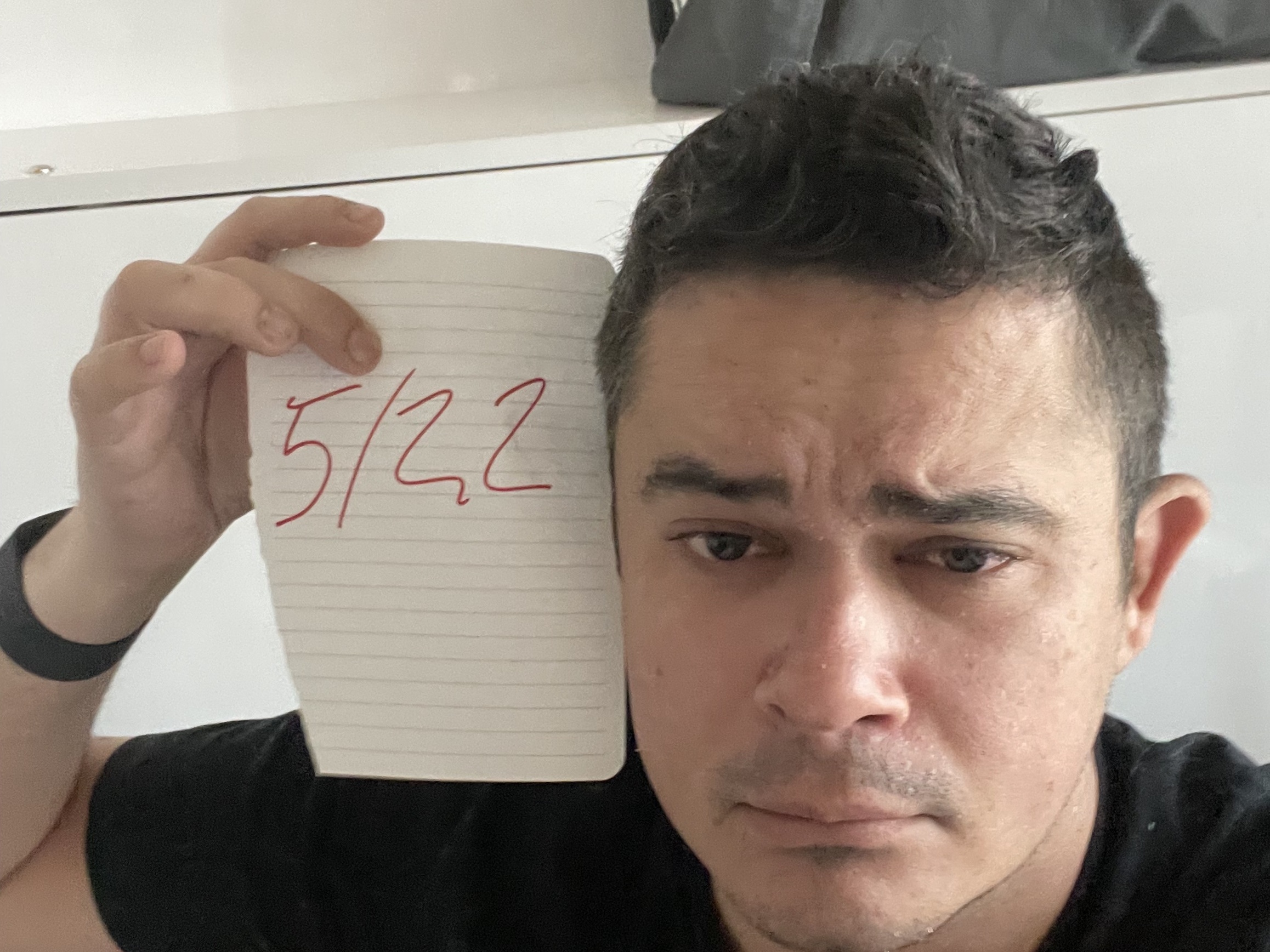 caption: Ravi Coutinho took a picture of himself on May 22, 2023, hoping to mark the beginning of his recovery from alcohol use disorder. 