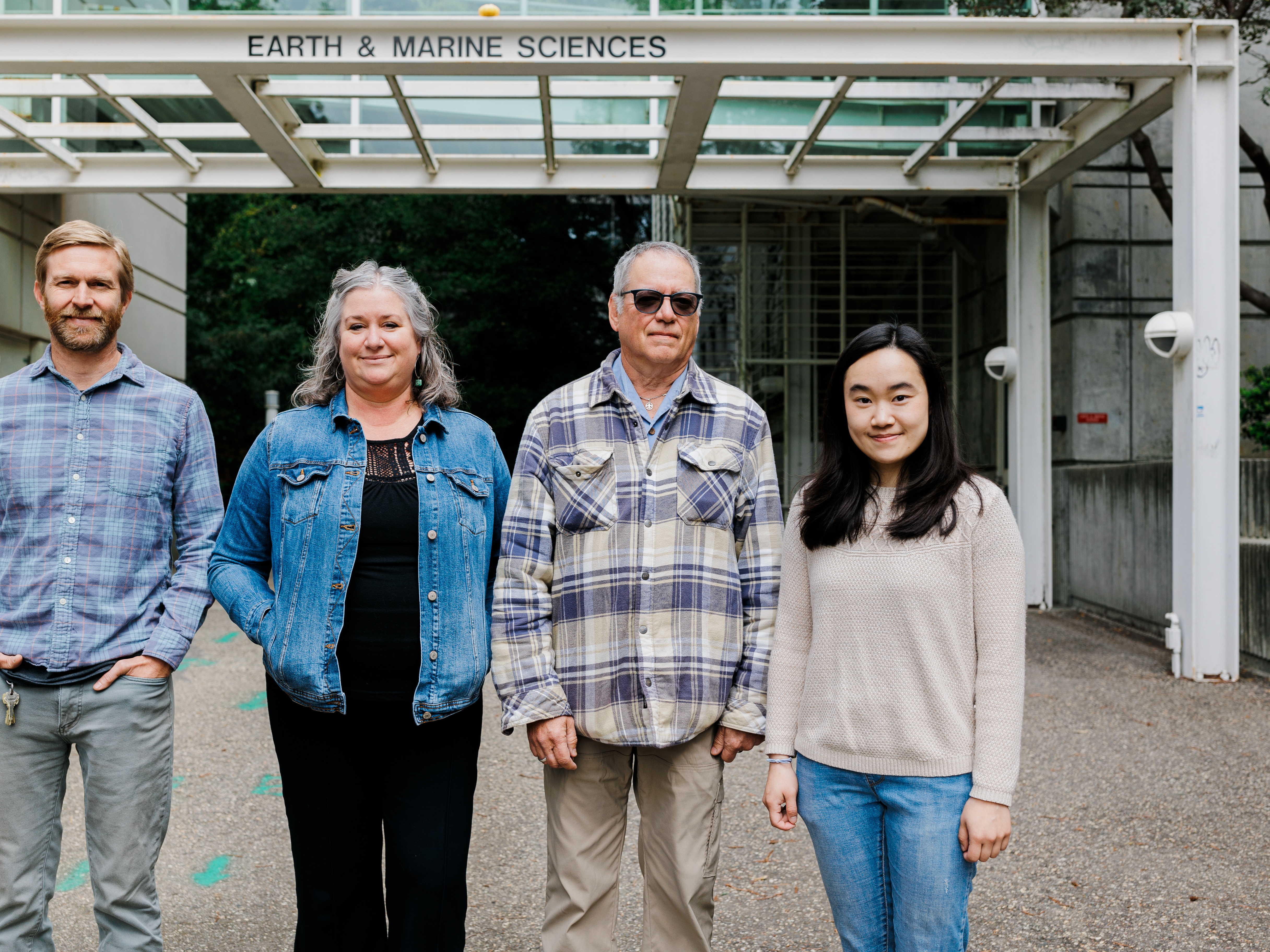 caption: Members of the research team who helped identify a new cellular structure. (L - R) Tyler Coale, Kendra Turk-Kubo, Jon Zehr, Esther Wing Kwan Mak