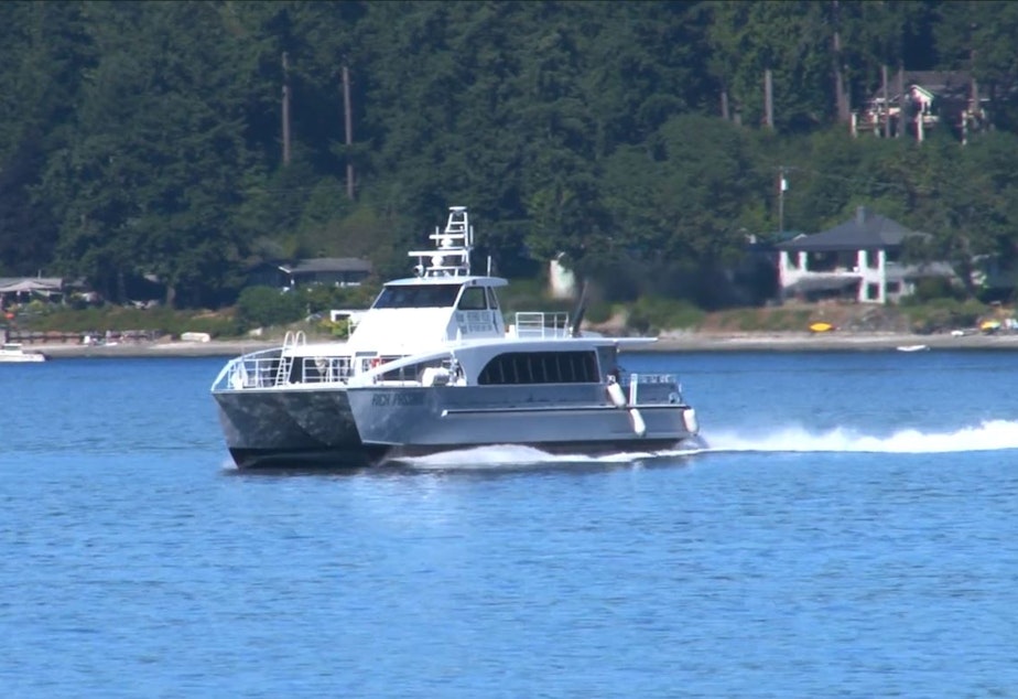 caption: The Rich Passage I can sail from Seattle to Bremerton in 28 minutes--half the time of a car ferry--without eroding shorelines, according to Kitsap Transit.