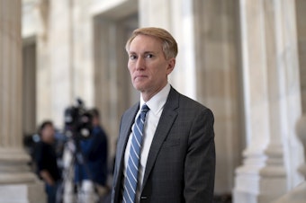 caption: Sen. James Lankford, R-Okla., told reporters that a planned vote on the bipartisan border bill he helped write could be doomed.