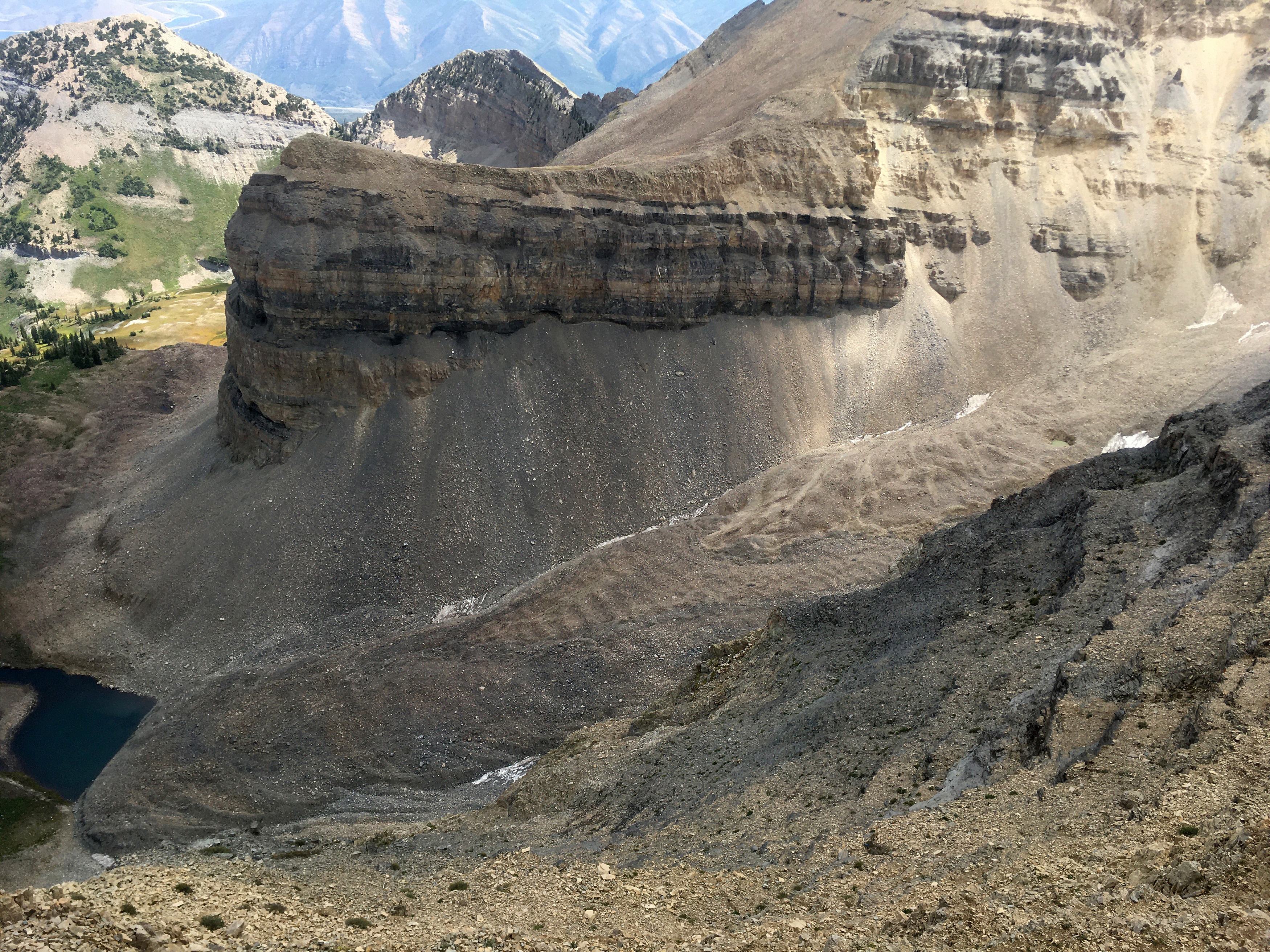 caption: View from above of the Timpanogos rock glacier in the Wasatch range in north-central Utah.<br>