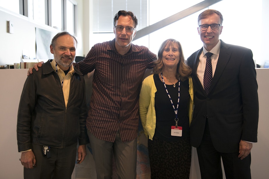 caption: L-R: Dave Ross, Bill Radke, Joni Balter, Rob McKenna