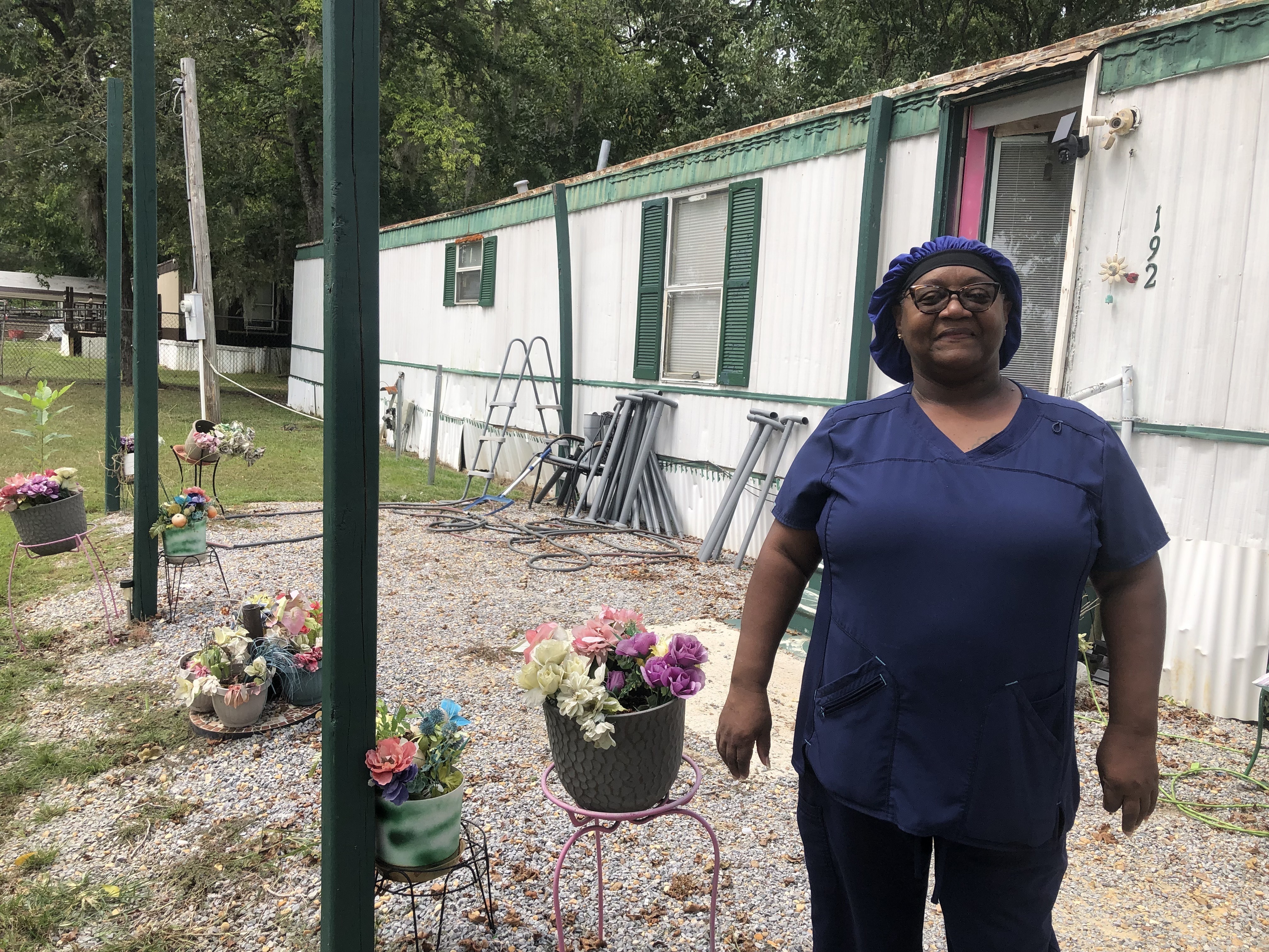 caption: Gladys Maull lives in the rural community of Hicks Hill, Ala. on land that's been in her family for generations. The on-site septic system is collapsing, and she can't afford a new one.
