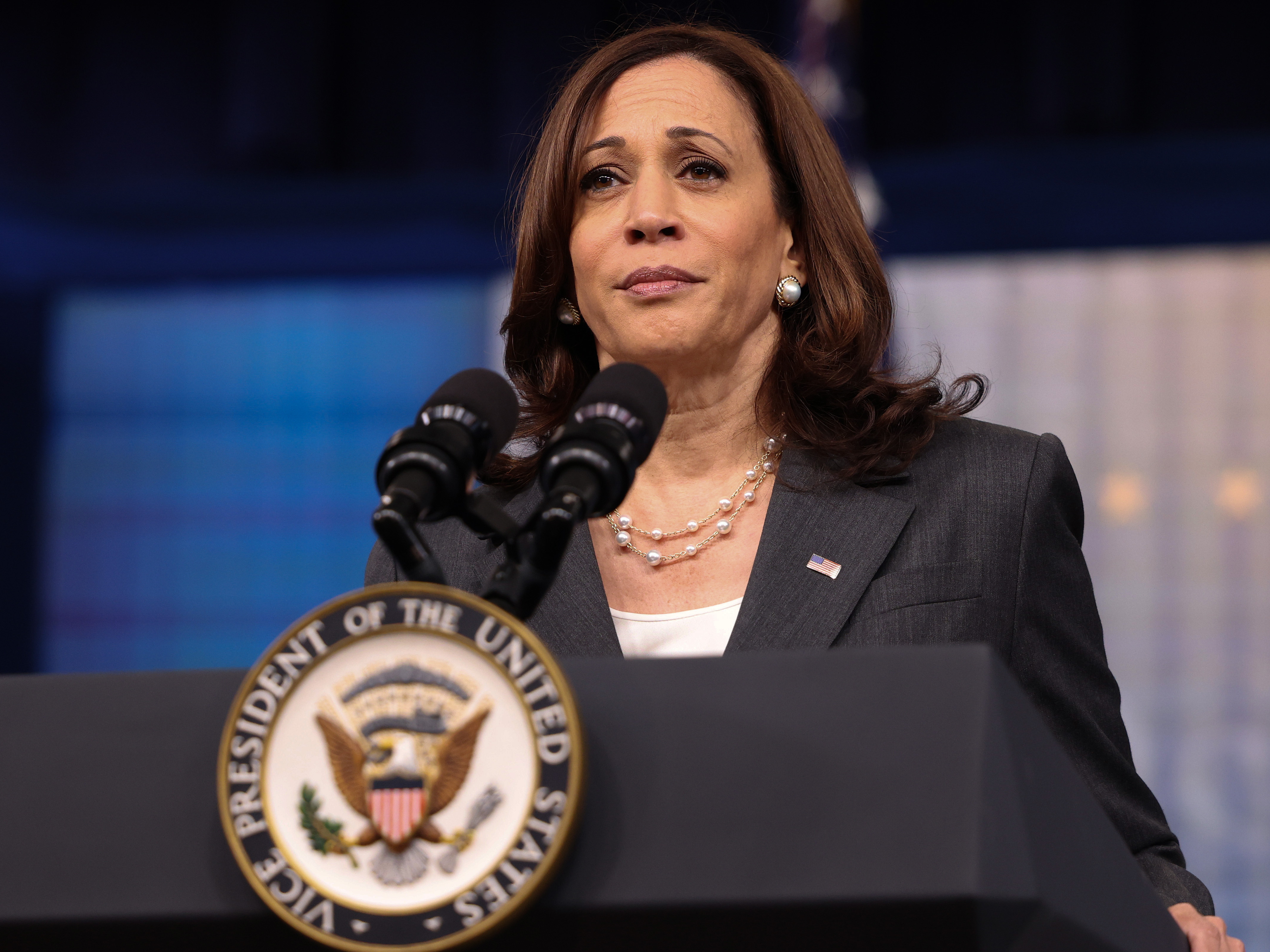 caption: Vice President Harris is expected to deliver a speech in Jacksonville, Fla., on Friday.