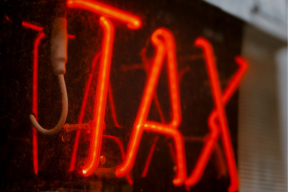 tax taxes neon sign generic