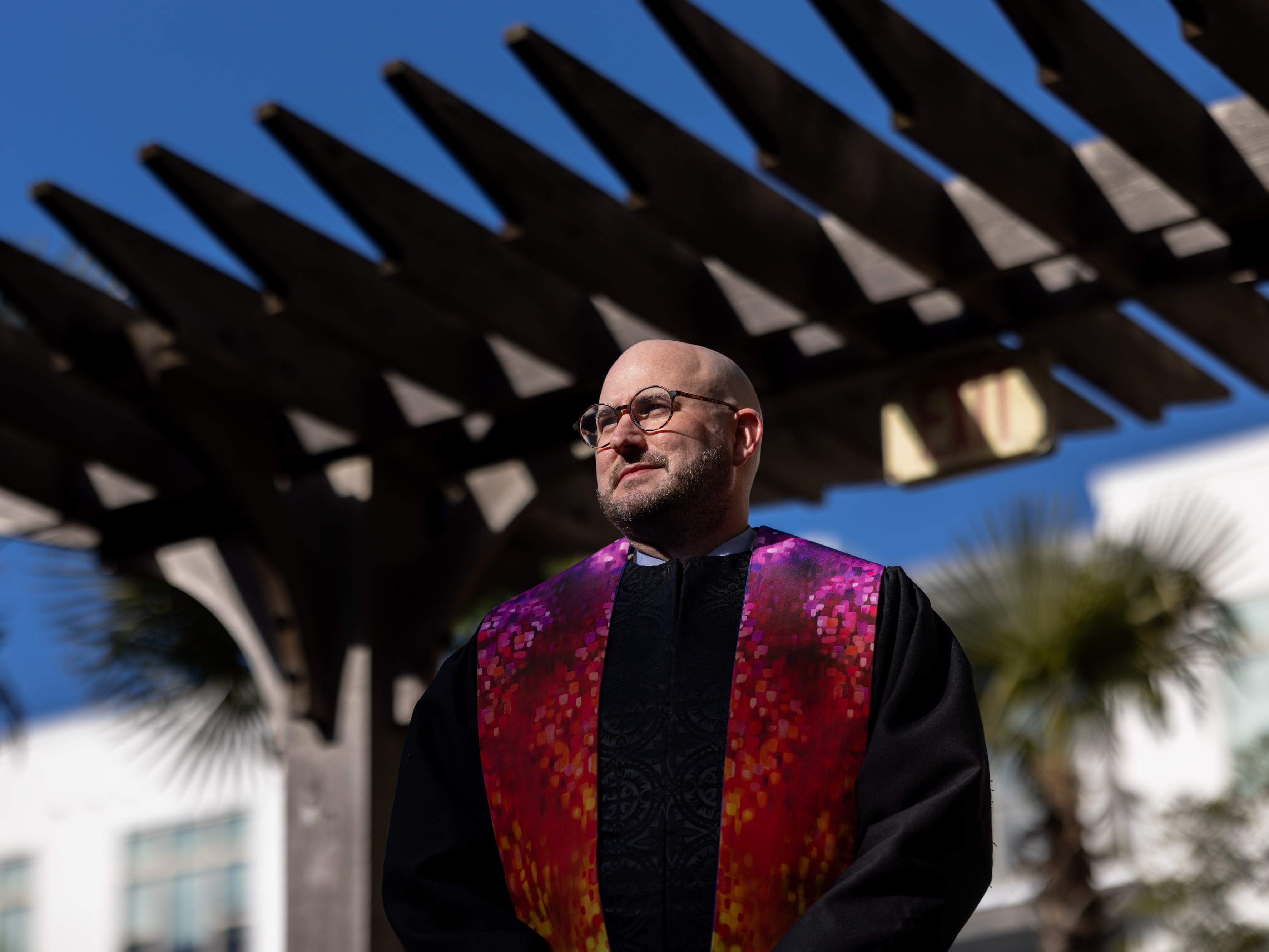 caption: Pastor Benjamin Boswell, who was pushed out as the senior minister at Myers Park Baptist Church, is seen Sunday, Jan. 26, in Charlotte, N.C.