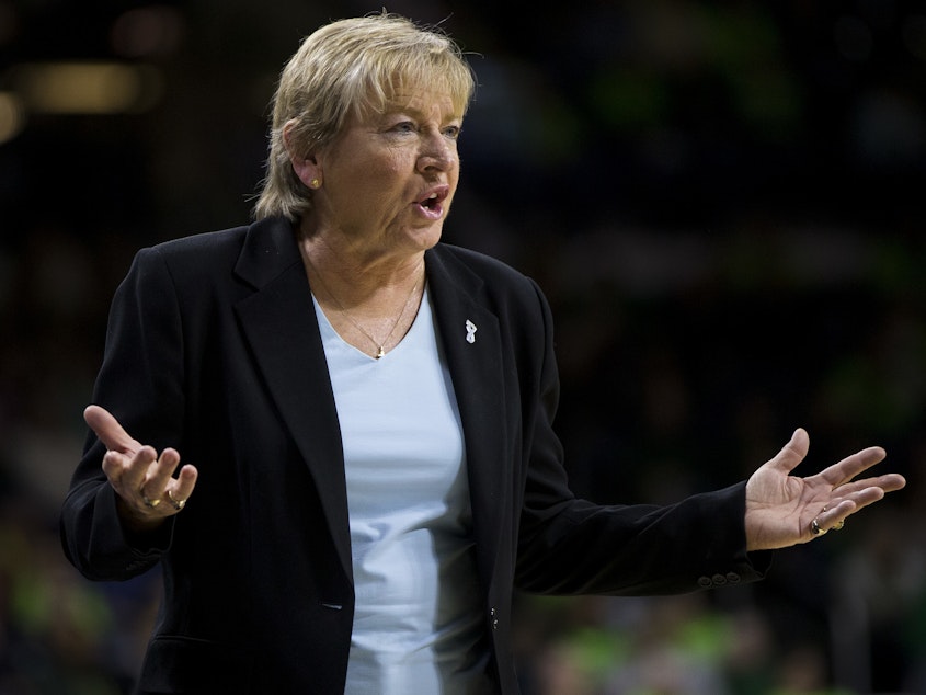 caption: Hatchell, who has led the Tar Heels since 1986, did not address the allegations against her or the findings of the independent report.