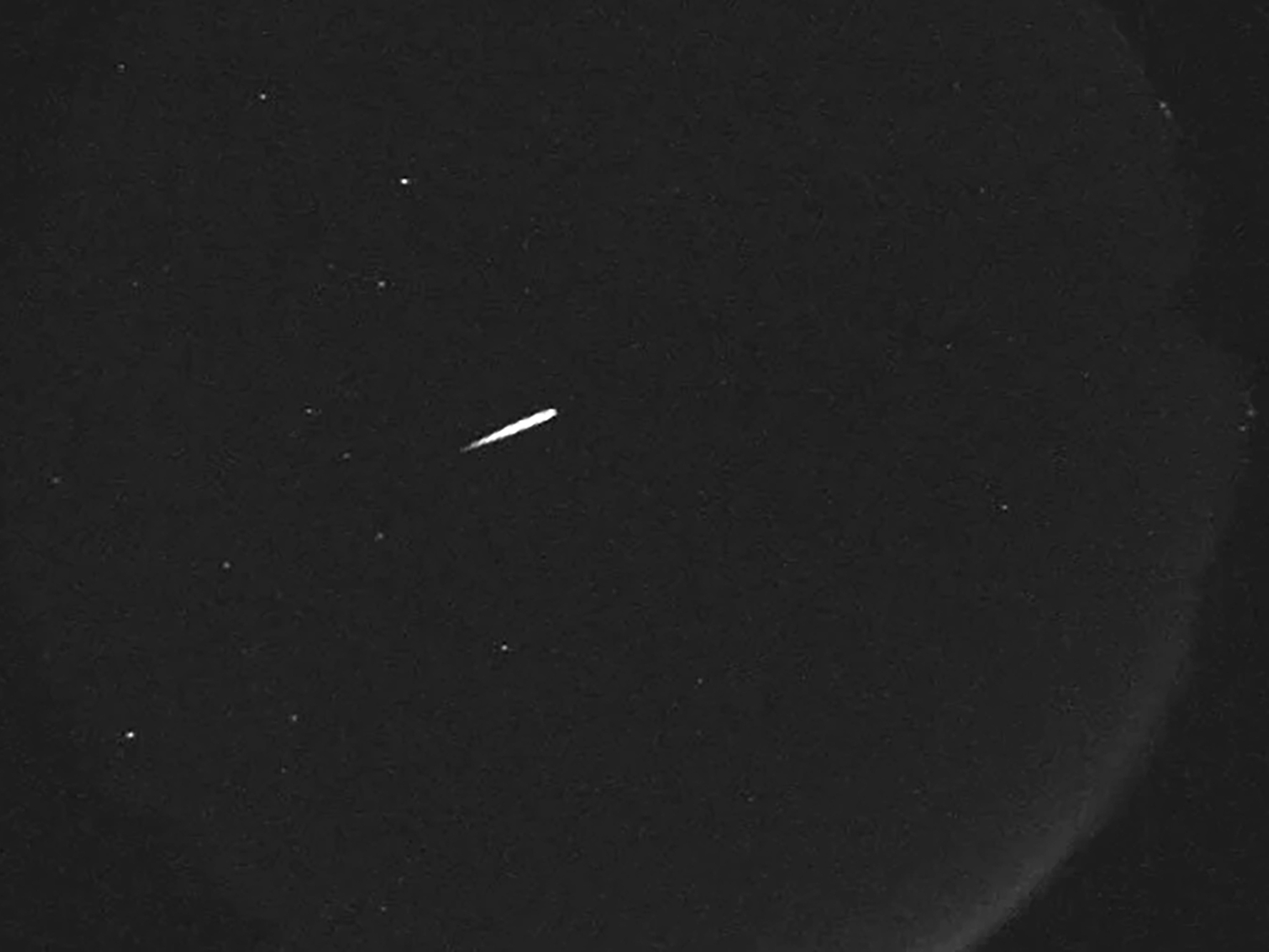 caption: This photo provided by NASA shows the Orionid meteors on Oct. 13, 2015.