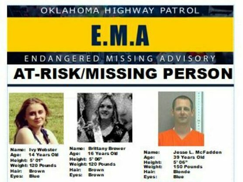 caption: An Endangered Missing Advisory issued Monday said 14-year-old Ivy Webster and 16-year-old Brittany Brewer were last spotted with Jesse McFadden, a convicted sex offender.
