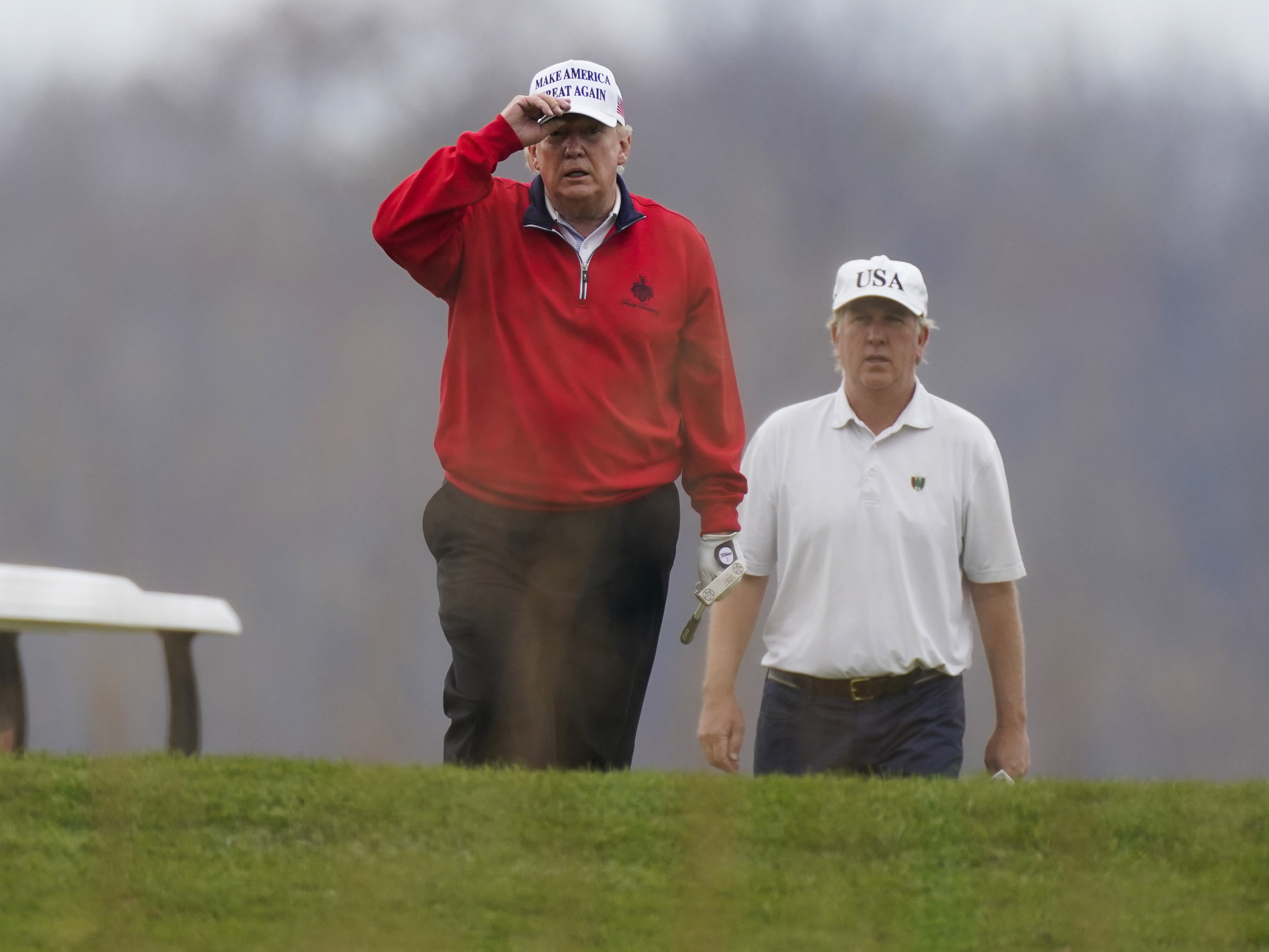 caption: President Trump, seen here on Saturday, hasn't formally conceded the election to Joe Biden, but says he is allowing the transition to proceed.