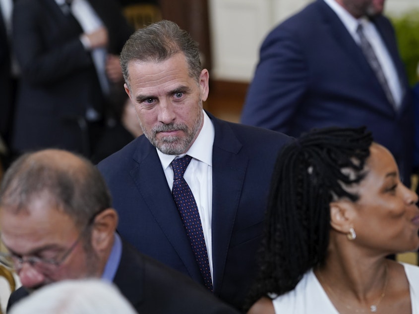 caption: Hunter Biden is seen after a White House ceremony on July 7, 2022.